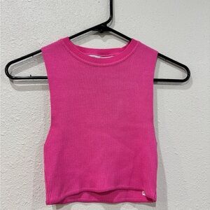 Zara Fuchsia Ribbed Crop Top